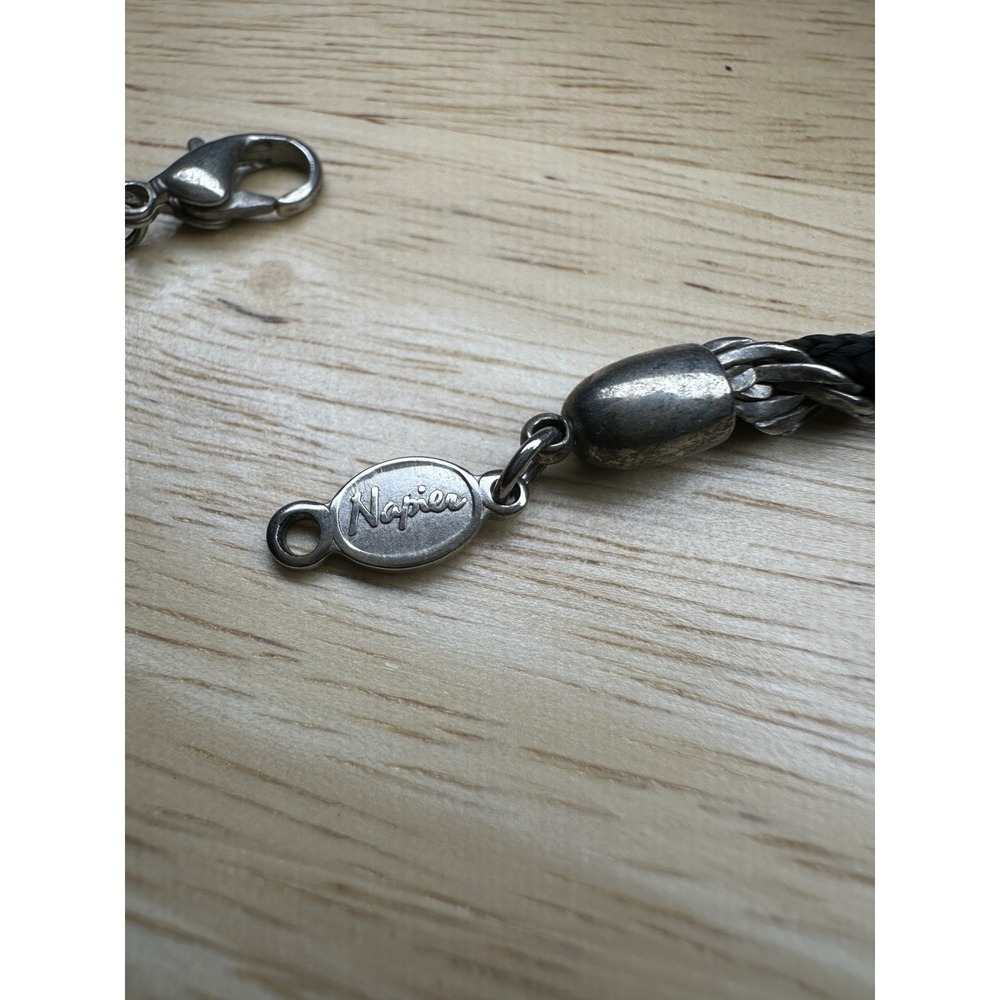 Vintage Napier 'All Going According‎ to Plan' Twist Chain Silver Tone & Black - Picture 2 of 3